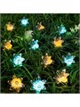 Гирлянда «Нить» 4.5 м с насадками «Цветы», IP44, тёмная нить, 30 LED, свечение жёлтое/аквамарин, 2 режима, солнечная батарея 6253350 - фото 16970783