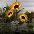 Садовый светильник на солнечной батарее «Подсолнухи», 70 см, 30 LED, свечение тёплое белое 9253503 - фото 16985942