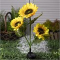 Садовый светильник на солнечной батарее «Подсолнухи», 70 см, 30 LED, свечение тёплое белое 9253503 - фото 16985943