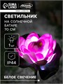 Садовый светильник на солнечной батарее «Лотос», 70 см, 1 LED, свечение белое 9253484 - фото 16986054