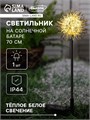 Садовый светильник на солнечной батарее «Морской ёж», 70 см, 1 LED, свечение тёплое белое 9253491 - фото 16986072