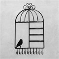 Подставка для украшений «Клетка с птичкой» 20 пар серёг и 20 крючков, 25,5×3,5×43 см, цвет чёрный 767693 - фото 17038397