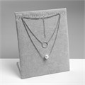 Подставка для кулонов, цепочек, браслетов, 12 крючков 20 х 9 х 25,5 см, бархатная, цвет серый 1037564 - фото 17038460