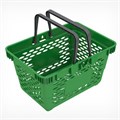 Корзина покупательская пластиковая, 20 л, 2 пластиковые ручки, цвет зелёный 1431390 - фото 17038785