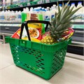 Корзина покупательская пластиковая, 20 л, 2 пластиковые ручки, цвет зелёный 1431390 - фото 17038786