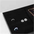 Подставка для украшений 10 крючков и 8 полос для колец, 35 х 24 х 3, цвет чёрный бархат 1733984 - фото 17039503