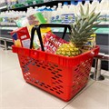 Корзина покупательская пластиковая, 20 л, 2 пластиковые ручки, цвет красный 2617910 - фото 17039864