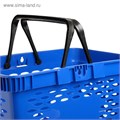 Корзина покупательская пластиковая, 20 л, 2 пластиковые ручки, цвет синий 3113555 - фото 17040281