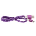 Кабель LuazON, microUSB - USB, 1 А, 1 м, оплётка нейлон, бело-фиолетовый 4283667 - фото 17041221