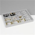 Подставка для украшений 12 ячеек, флок, 35 х 24 х 3, цвет серый 4379127 - фото 17041245
