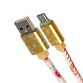 Кабель Luazon, microUSB - USB, 2.4 A, 1 м, оплётка экокожа, МИКС 4310377 - фото 17041654