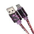 Кабель Luazon, microUSB - USB, 2.4 A, 1 м, оплётка экокожа, МИКС 4310377 - фото 17041655