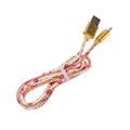 Кабель Luazon, microUSB - USB, 2.4 A, 1 м, оплётка экокожа, МИКС 4310377 - фото 17041657
