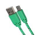 Кабель Luazon, microUSB - USB, 1 А, 0,9 м, оплётка нейлон, зелёный 4488784 - фото 17041772