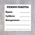 Табличка «РЕЖИМ РАБОТЫ» 200×200, клейкая основа 4760728 - фото 17041956
