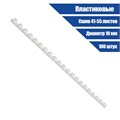 Пружины для переплета пластиковые, d=10мм, 100 штук, сшивают 41-55 листов, белые, Гелеос 5156772 - фото 17042538