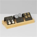 Подставка под серьги, дерево, 3 пары, 15,5×6,8×4,5 см, цвет чёрный 5050491 - фото 17042657
