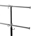 Вешало П-образное c двумя перекладинами 220 х 44 х 75-200 см, цвет чёрный 5349151 - фото 17042803