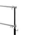 Вешало П-образное c двумя перекладинами 220 х 44 х 75-200 см, цвет чёрный 5349151 - фото 17042804