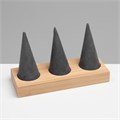 Подставка для колец 13 х 5 х 8, дерево, конусы, цвет чёрно-бежевый 7339290 - фото 17044122