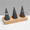 Подставка для колец 13 х 5 х 8, дерево, конусы, цвет чёрно-бежевый 7339290 - фото 17044123