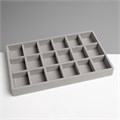 Подставка для украшения 18 ячеек, флок, 21×12,3×2,5 см, цвет серый 9285210 - фото 17045800
