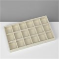 Подставка для украшения 18 ячеек, флок, 21 х 12,3 х 2,5 см, цвет бежевый 9285211 - фото 17045807