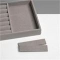 Подставка для украшения 3 ячейки и 7 полос для колец, флок, 21 х 12,3 х 2,5 см, цвет серый 9285213 - фото 17045817
