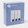 Диспенсер для мыла SAVANNA, механический, 3 отсека по 350 мл: шампунь, кондиционер, гель, белый 9422663 - фото 17047365