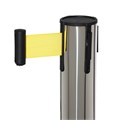 Стойка ограждения серебряная, с вытяжной лентой-470 см желтая, высота-90см, d-11см,напольный d-35см 9643623 - фото 17047817