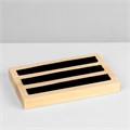 Подставка под кольца, 3 полосы, дерево, 15×10×2 см, цвет чёрный 9770116 - фото 17048406 Подставка под кольца, 3 полосы, дерево, 15×10×2 см, цвет чёрный 9770116 - фото 17048406