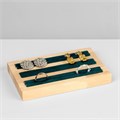 Подставка под кольца, 3 полосы, дерево, 15×10×2 см, цвет зелёный 9770118 - фото 17048409 Подставка под кольца, 3 полосы, дерево, 15×10×2 см, цвет зелёный 9770118 - фото 17048409