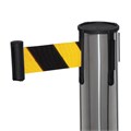 Стойка ограждения серая, с вытяжной лентой-470 см желтая - черная, высота-90см,d- 6см,напольный d-32см 9612676 - фото 17048747