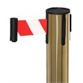 Стойка ограждения золотая, с вытяжной лентой - 470 см, красная - белая, высота - 90 см, d- 6см, напольный d-32см 9612691 - фото 17048817