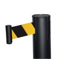 Стойка ограждения черная, с вытяжной лентой-280см желтая, черная, высота-90см, d- 6см, напольный d-32см 9612708 - фото 17048882