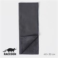 Салфетка для уборки Raccoon «Суперплотная профи», 30×40 см, микрофибра, цвет серый 9748877 - фото 17049647