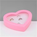 Органайзер для украшений «Шкатулка сердце» 36 мест, пластик, 14×15,5×2 см, цвет розовый 10218633 - фото 17050429