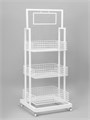 Стойка-накопитель разборный на колесах, 3 корзины, 1 топпер, 54,5×56×138 см, цвет белый 10199233 - фото 17050787