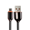 Кабель MicroUSB - USB, 2.4 A, оплётка PVC, 1 метр, серый 9940235 - фото 17050846