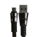Кабель MicroUSB - USB, 2.4 А, оплётка ткань, плоский, 1 метр, чёрный 9940270 - фото 17050882