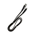 Кабель MicroUSB - USB, 2.4 А, оплётка ткань, плоский, 1 метр, чёрный 9940270 - фото 17050883