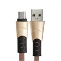 Кабель MicroUSB - USB, 2.4 А, оплётка ткань, плоский, 1 метр, коричневый 9940271 - фото 17050888