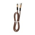 Кабель MicroUSB - USB, 2.4 А, оплётка ткань, плоский, 1 метр, коричневый 9940271 - фото 17050889