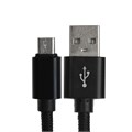 Кабель MicroUSB - USB, 2.1 А, оплётка нейлон, 1 метр, чёрный 9940276 - фото 17050894