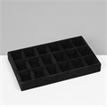 Подставка для украшения 18 ячеек, флок, 21*12,3*2,5 см, цвет чёрный 10450971 - фото 17052220