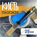 Кисть плоская ТУНДРА, натуральная щетина, пластиковая рукоятка, 1", 25 мм 881515 - фото 17090004