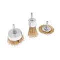 Набор щеток металлических для дрели ТУНДРА, плоская 50 мм, чашки 25-50 мм, 3 шт. 1032391 - фото 17090292