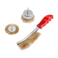 Набор щеток металлических для дрели ТУНДРА, плоская 65 мм, чашка 50 мм + щетка однорядная 1032393 - фото 17090352