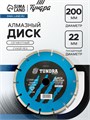 Диск алмазный отрезной ТУНДРА, сегментный, сухой рез, 200 х 22 мм 1032292 - фото 17091401