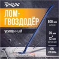 Лом-гвоздодер ТУНДРА, усиленный, 65 сталь, 600 х 25 х 12 мм 882071 - фото 17091664